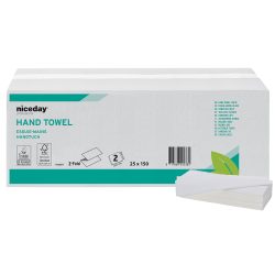 Niceday Professional Falthandtücher Z-falz Weiss 2-lagig 1165077 25 Stück à 150 Blatt