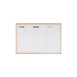 Bi-Office Kan Ban Whiteboard Natürlicher Kieferrahmen Wandmontage Magnetisch Weiss 900x 600mm