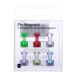 Bi-Office Whiteboard Magnete Transparent Farbig assortiert 6 Stück