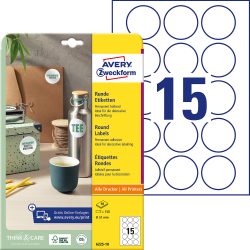 Avery Etiketten 6225-10 Selbsthaftend A4 Weiss 51 mm 10 Blatt à 15 Etiketten