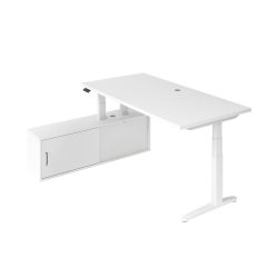 Hammerbacher Sitz-Stehschreibtisch VXBHM2C/WW/WW Weiß