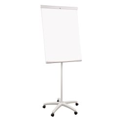 Flipchart Feistehend Mobil mit Stifteablage Silber, 5 Rollen? 700 x 1860 mm