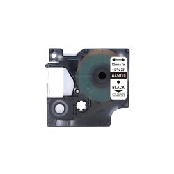 Rillstab Kompatibel Dymo D1 S0720500 / 45010 Schriftband Selbstklebend Schwarzer Druck auf Transparent 12 mm x 7m