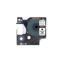 Rillstab Kompatibel Dymo D1 S0720780 / 43613 Schriftband Selbstklebend Schwarzer Druck auf Weiss 6 mm x 7m