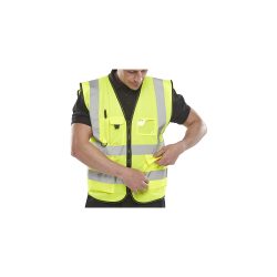 B Seen Weste Hi-Vis Polyester XXL Gelb WCENGEXECXXL