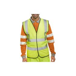 B Seen Weste Hi-Vis Polyester XXL Gelb WCENGXXL