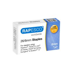 Rapesco Heftklammern 26/6 S11661Z3 Stahl Silber 1000 Stück