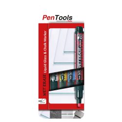 Pentel Kreide- und Glasmarker SMW26 Keilspitze 1,5 - 4 mm Blau, Gelb, Rot, Weiss 4 Stück