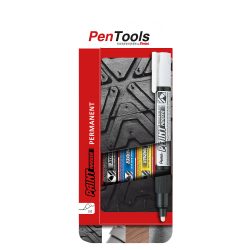 Pentel MMP20 Lackmarker Bullet 4 Blau, Gelb, Schwarz, Weiss 4 Stück