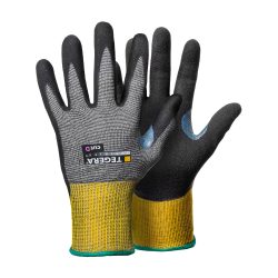 Tegera Nitril-Handschuhe 8807-9 Technologie Elastan, Glasfasergewinde, HPPE, Nitrilschaum, Nylon, PU (Polypropylen) auf Wasserbasis, Spandex Grösse 9 Gelb, Grau 6 Stück