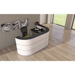 Kerkmann Empfangstisch Anthrazit, Weiss 2600 x 1.800 x 1100 mm