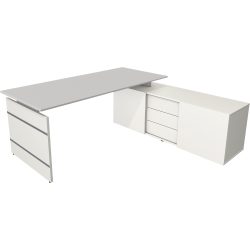 Kerkmann Schreibtisch Form 4 L-Förmig Weiss 1950 x 1770 x 740 mm