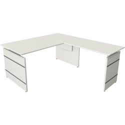 Kerkmann Sitz-Stehschreibtisch Form 4 L-Förmig Höhenverstellbar 1600 x 1800 x 760 mm