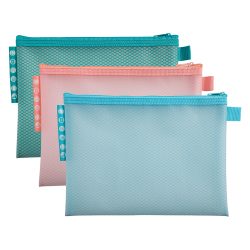 Exacompta Chromaline Pastell Reissverschlusstasche 37140E Reissverschluss EVA (Ethylen-Vinylacetat) 23,5 x 0,4 x 17,5 cm Farbig sortiert 3 Stück