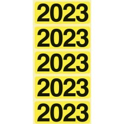 Bene Selbstklebende Jahresetiketten 2023 Gelb 48 x 19 mm 100 Stück