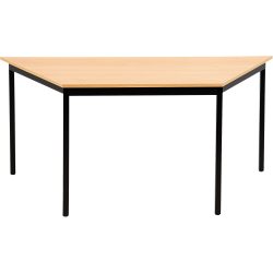 Sodematub Trapezförmig Konferenztisch Hellbraun, Schwarz Eisen Schwarz 1.600 x 800 x 740 mm