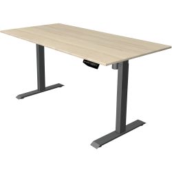 Kerkmann Move 1 Rechteckig Elektronisch Höhenverstellbarer Sitz-Stehschreibtisch Melamin, Stahl Ahorn, Anthrazit 1600 x 800 x 1230 mm