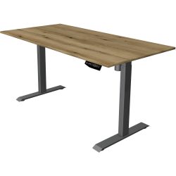 Kerkmann Move 1 Rechteckig Elektronisch Höhenverstellbarer Sitz-Stehschreibtisch Melamin, Stahl Anthrazit, Eiche 1600 x 800 x 1230 mm