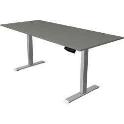 Kerkmann Move 1 Rechteckig Elektronisch Höhenverstellbarer Sitz-Stehschreibtisch Melamin, Stahl Graphit, Silber 1800 x 800 x 1230 mm