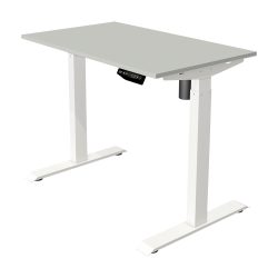 Kerkmann Move 1 Rechteckig Elektronisch Höhenverstellbarer Sitz-Stehschreibtisch Melamin, Stahl Hellgrau, Weiss 1000 x 800 x 1230 mm