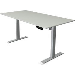 Kerkmann Move 1 Rechteckig Elektronisch Höhenverstellbarer Sitz-Stehschreibtisch Melamin, Stahl Hellgrau, Silber 1600 x 800 x 1230 mm