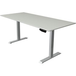 Kerkmann Move 1 Rechteckig Elektronisch Höhenverstellbarer Sitz-Stehschreibtisch Melamin, Stahl Hellgrau, Silber 1800 x 800 x 1230 mm