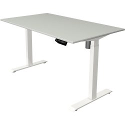 Kerkmann Move 1 Rechteckig Elektronisch Höhenverstellbarer Sitz-Stehschreibtisch Melamin, Stahl Hellgrau, Weiss 1400 x 800 x 1230 mm