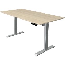 Kerkmann Move 1 Rechteckig Elektronisch Höhenverstellbarer Sitz-Stehschreibtisch Melamin, Stahl Ahorn, Silber 1600 x 800 x 1230 mm