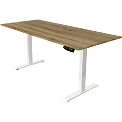 Kerkmann Move 1 Rechteckig Elektronisch Höhenverstellbarer Sitz-Stehschreibtisch Melamin, Stahl Eiche, Weiss 1800 x 800 x 1230 mm