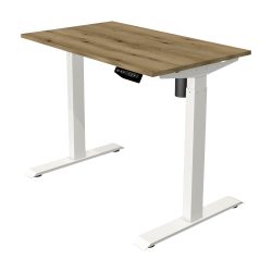 Kerkmann Move 1 Rechteckig Elektronisch Höhenverstellbarer Sitz-Stehschreibtisch Melamin, Stahl Eiche, Weiss 1000 x 800 x 1230 mm