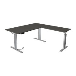 Kerkmann Move 3 L-förmig Elektrisch Höhenverstellbar Sitz-Stehschreibtisch Anthrazit, Silber 1.800 x 1.800 x 1.200 mm