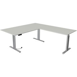 Kerkmann Move 3 L-förmig Elektrisch Höhenverstellbar Sitz-Stehschreibtisch Hellgrau, Silber 2.000 x 2.200 x 1.200 mm