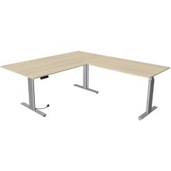 Kerkmann Move 3 L-förmig Elektrisch Höhenverstellbar Sitz-Stehschreibtisch Ahorn Silber 2.000 x 2.200 x 1.200 mm