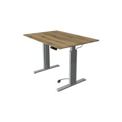 Kerkmann Move 3 Rechteckig Elektrisch Höhenverstellbar Sitz-Stehschreibtisch Eiche Silber 1.200 x 800 x 1.200 mm