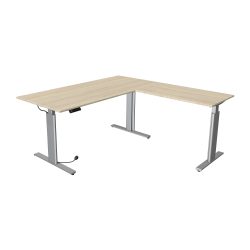 Kerkmann Move 3 L-förmig Elektrisch Höhenverstellbar Sitz-Stehschreibtisch Ahorn Silber 1.800 x 1.800 x 1.200 mm