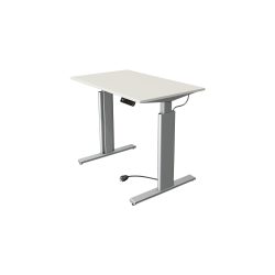 Kerkmann Move 3 Rechteckig Elektrisch Höhenverstellbar Sitz-Stehschreibtisch Silber, Weiß 1.000 x 600 x 1.200 mm