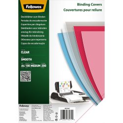 Fellowes Einbanddeckel PET (Polyethylenterephthalat) 200 Mikron Transparent 100 Stück