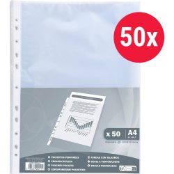 Exacompta Klarsichthüllen A4 Genarbt Transparent 0,04mm PP Up 5211E Packung mit 50 Stück