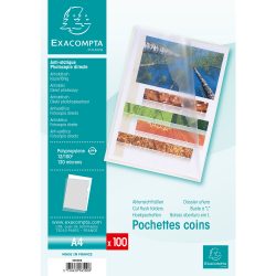 Exacompta Klarsichthülle A4 Transparent PP 0,12mm Packung mit 100 Stück
