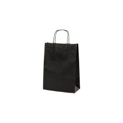 Papiertüte Gewundener Griff 240 x 110 x 330 mm 8,7 L Schwarz 200 Stück