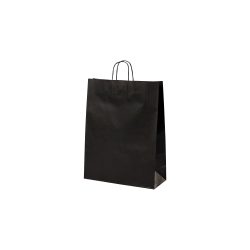 Papiertüte Gewundener Griff 320 x 120 x 410 mm 15,7 L Schwarz 200 Stück