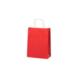 Papiertüte Gewundener Griff 180 x 80 x 240 mm 3,5 L Rot 300 Stück