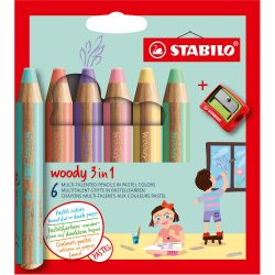 STABILO - Dicke Farbstifte, 6 Stück, Multicolor