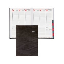 Biella Planer Registra 7 Plus 2024 1 Woche/2 Seiten Papier Schwarz Deutsch, Französisch, Italienisch, Englisch