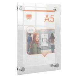 Nobo Premium Plus Wandmontierbarer Inforahmen 1915592 A5 Rahmenlos Acryl 199 x 261 mm Transparent