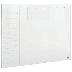 Nobo Mini Tisch oder Wand montierbares Whiteboard Wochenplaner 1915614 Acryl rahmenlos A4 Transparent