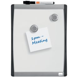 Nobo Mini Wandmontierbares Magnetisches Whiteboard 1903778 Lackierter Stahlbogenrahmen 215 x 280 mm Weiss
