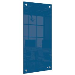 Nobo Kleine Wandmontierbare Whiteboard-Tafel 1915607 Trocken Abwischbar Glasoberfläche Rahmenlos 300 x 600 mm Blau