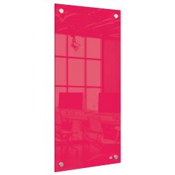 Nobo Kleines Wandmontierbares Whiteboard 1915605 Trocken Abwischbar Glasoberfläche Rahmenlos 300 x 600 mm Rot