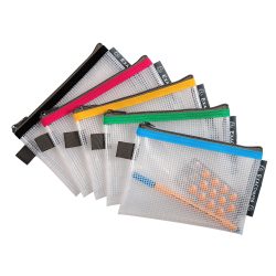 Exacompta Reißverschlusstasche 34120E Reißverschluss PP (Polypropylen), EVA (Ethylen-Vinylacetat) 17 (B)0,4 (T)12 (H) cm Farbig Sortiert 10 Stück